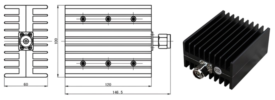 Hình ảnh TẢI GIẢ 100W N-MALE DC-3GHZ DUMMY LOAD