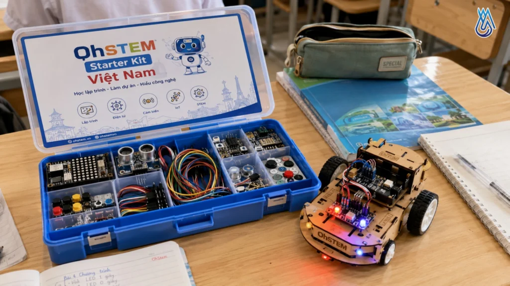 Top 10 Thiết Bị STEM Được Các Trường Tiểu Học Tin Dùng Nhiều Nhất 6 Bộ kit STEM Starter Kit của OhSTEM là một sản phẩm do Việt Nam phát triển