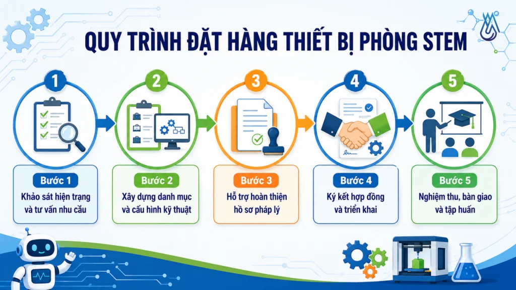 Quy trình đặt hàng các thiết bị STEM tại HHNTECH