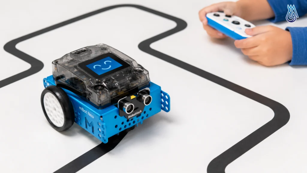 Top 10 Thiết Bị STEM Được Các Trường Tiểu Học Tin Dùng Nhiều Nhất 4 Robot Lập Trình mBot Neo (Makeblock) giúp trẻ làm quen AI và IoT
