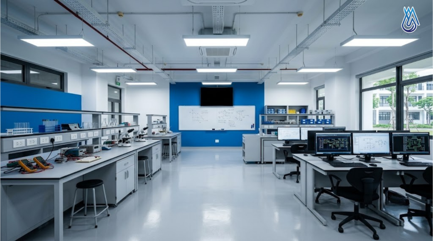 tieu chuan dien tich va layout phong stem lab